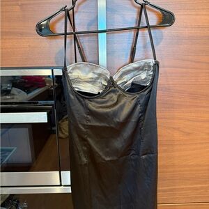 Black Satin Slip Dress